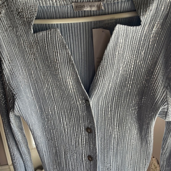 Metallic Blue Blazer by Betas Choice NWT - Picture 2 of 6